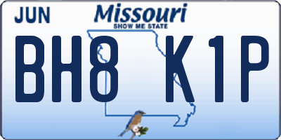 MO license plate BH8K1P