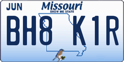 MO license plate BH8K1R