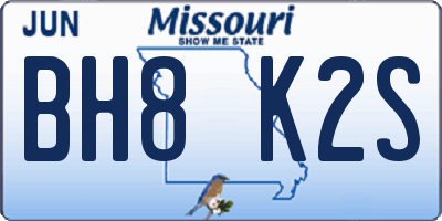 MO license plate BH8K2S