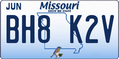MO license plate BH8K2V
