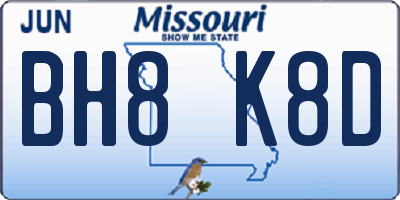 MO license plate BH8K8D