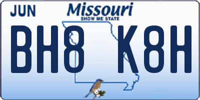 MO license plate BH8K8H