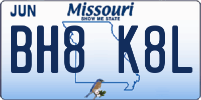 MO license plate BH8K8L