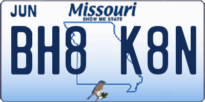 MO license plate BH8K8N