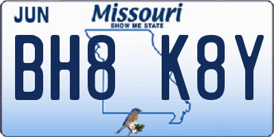 MO license plate BH8K8Y