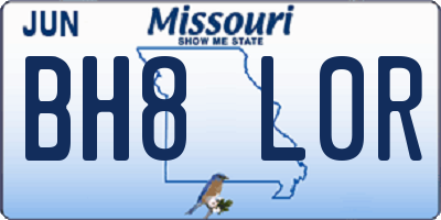 MO license plate BH8L0R