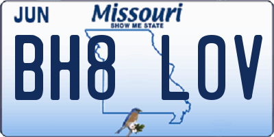 MO license plate BH8L0V