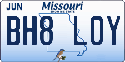 MO license plate BH8L0Y