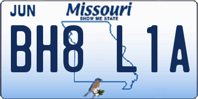 MO license plate BH8L1A