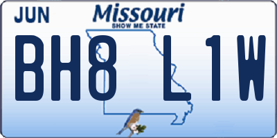MO license plate BH8L1W