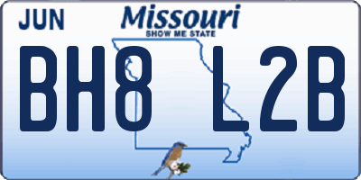 MO license plate BH8L2B