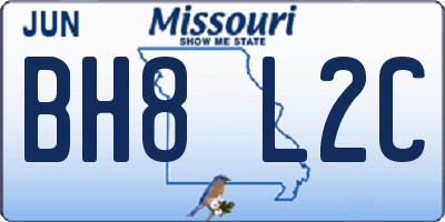 MO license plate BH8L2C