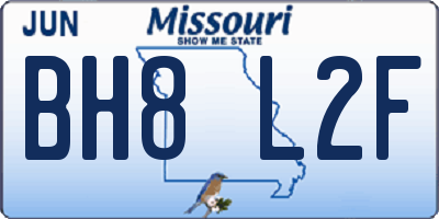 MO license plate BH8L2F