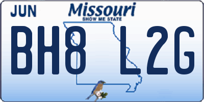 MO license plate BH8L2G
