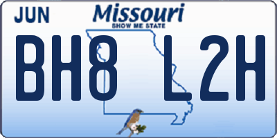 MO license plate BH8L2H