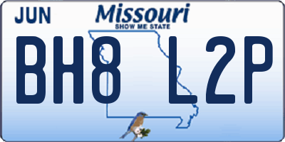 MO license plate BH8L2P