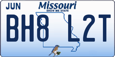 MO license plate BH8L2T