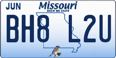 MO license plate BH8L2U