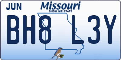MO license plate BH8L3Y