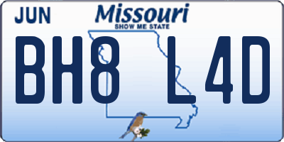MO license plate BH8L4D