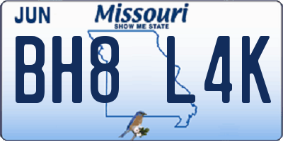 MO license plate BH8L4K
