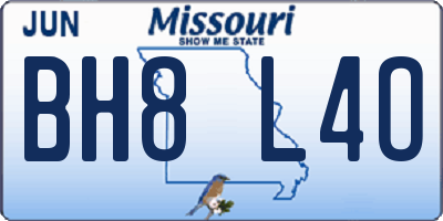 MO license plate BH8L4O