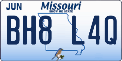MO license plate BH8L4Q
