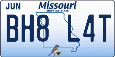 MO license plate BH8L4T