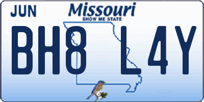 MO license plate BH8L4Y