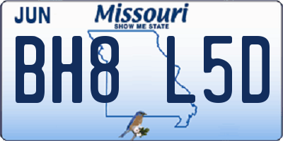 MO license plate BH8L5D