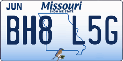 MO license plate BH8L5G