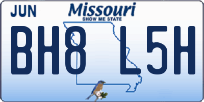 MO license plate BH8L5H