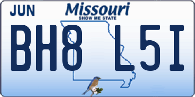 MO license plate BH8L5I