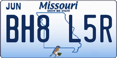 MO license plate BH8L5R