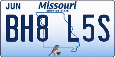 MO license plate BH8L5S
