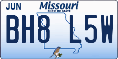 MO license plate BH8L5W
