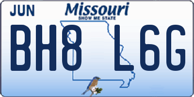 MO license plate BH8L6G