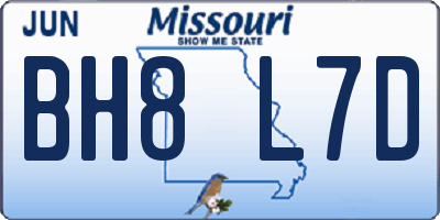 MO license plate BH8L7D