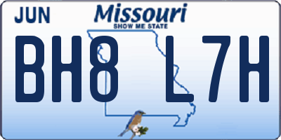 MO license plate BH8L7H