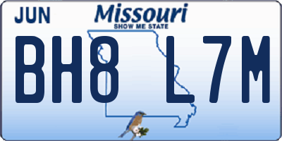 MO license plate BH8L7M