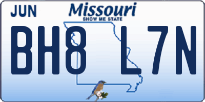 MO license plate BH8L7N