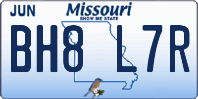 MO license plate BH8L7R