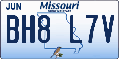 MO license plate BH8L7V
