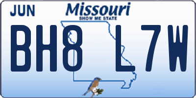 MO license plate BH8L7W