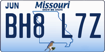 MO license plate BH8L7Z