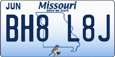 MO license plate BH8L8J