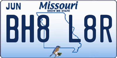 MO license plate BH8L8R