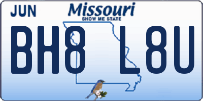 MO license plate BH8L8U