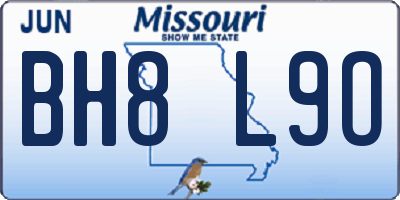 MO license plate BH8L9O