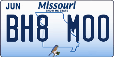 MO license plate BH8M0O